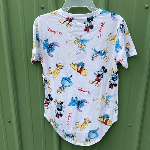 Disney 100 Print Tee T-Shirt with Short Sleeves, Size S - Picture 4 of 7